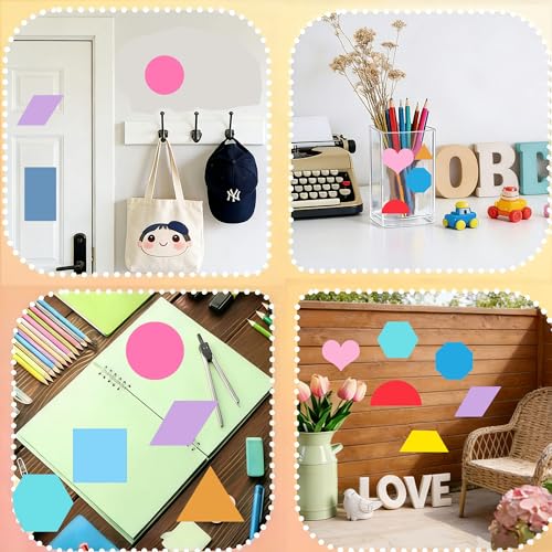 Star Heart Paper Cut-Outs, Assorted Color Shape Cards for Decor &DIY Crafts