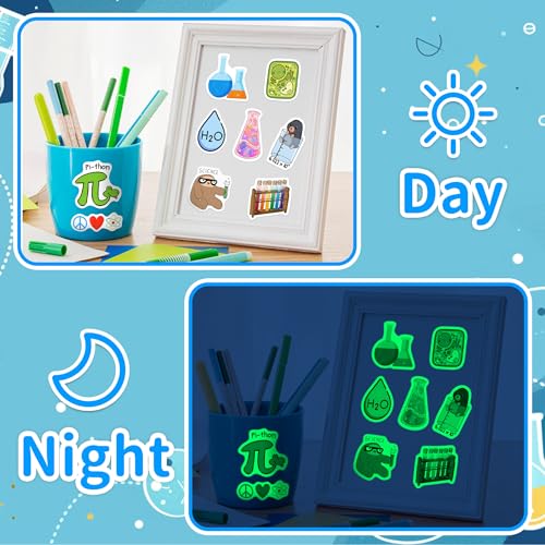 60 Pcs Glow in The Dark Natural Science Stickers - color: Luminescent-346kscp