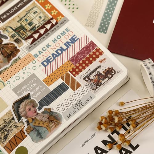 YUBBAEX 20 Rolls Basic Patterns Washi Tape Set Skinny Masking Creative Decorative Tapes, Designer's Selection (Collection 1-Vibrancy) - color: Collection 1-Vibrancy