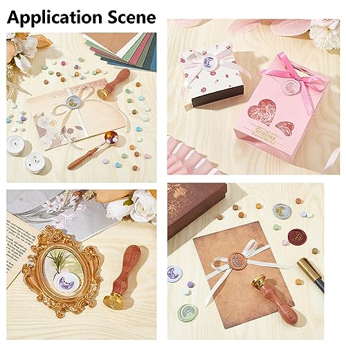 CRASPIRE Happy Birthday Wax Seal Stamp Star 25mm Sealing Wax Stamps Retro Rosewood Handle Removable Brass Head for Birthday Wedding Invitations Envelopes Packing - style: Birthday-0055