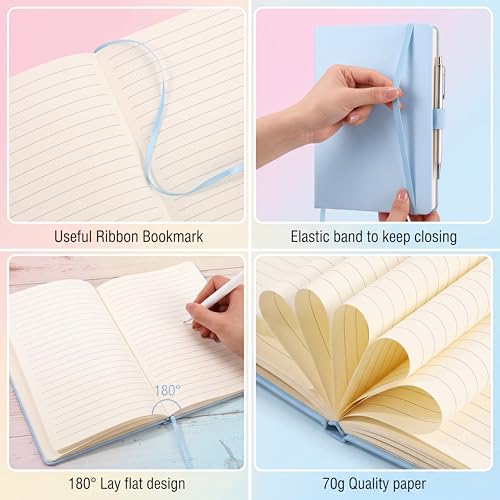 Laumoi 20 Pack Pocket Notebook Journals 3.7" x 5.7" Hardcover Small Mini Pocket Notebooks with Pen Holder A6 Lined Journal with 100 GSM Paper (Lavender, Pink, Pale Orange, Yellow, Sky Blue) - color: Lavender, Pink, Pale Orange, Yellow, Sky Blue