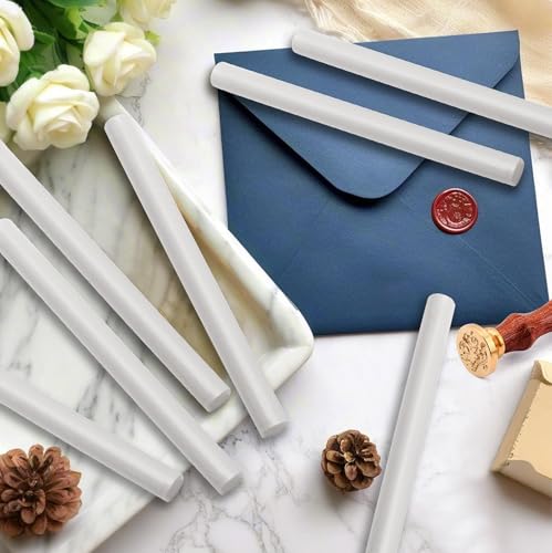 Litoexpe 20pcs White Wax Seal Sticks