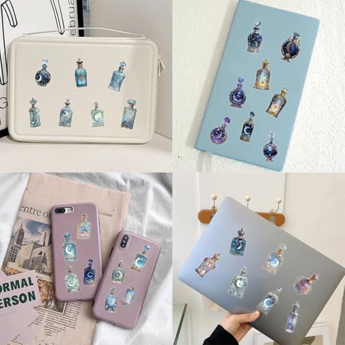 50PCS Moon Celestial Galaxy PET Stickers | Transparent Waterproof Cosmic Decals, Moon Star Galaxy Stickers for Journal, Planner, Laptop,DIY Aesthetic Decor - style: Moon & Celestial