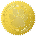 CRASPIRE 408Pcs Dog Paw Print Gold Foil Embossed Stickers 2" Honor Roll Self Adhesive Envelopes Seals Round Labels for Wedding Invitation Graduation Corporate Certificates Diplomas Gift Wrapping Decor - style: Arts Crafts