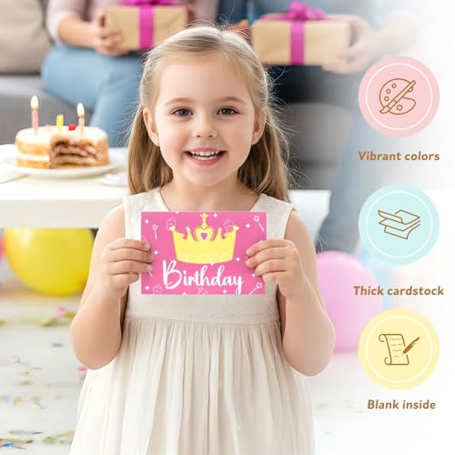 Happy Birthday Cards 48 Bulk Envelopes & Stickers 10x15cm for Kids Friends - color: Birthday 2