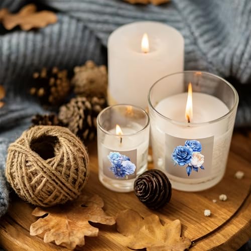 4 PCS Blue Floral Cuttable UV DTF Stickers - style: blue floral