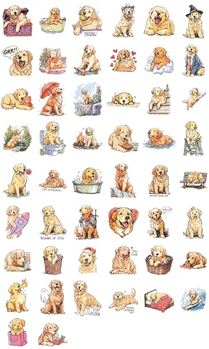 100 PCS Golden Retriever Stickers Pack – Waterproof Dog Decals for Water Bottles, Laptops, Phones, Notebook, Cars – Cool Vibrant Graphics for Golden Retriever Enthusiast - color: Golden Retriever