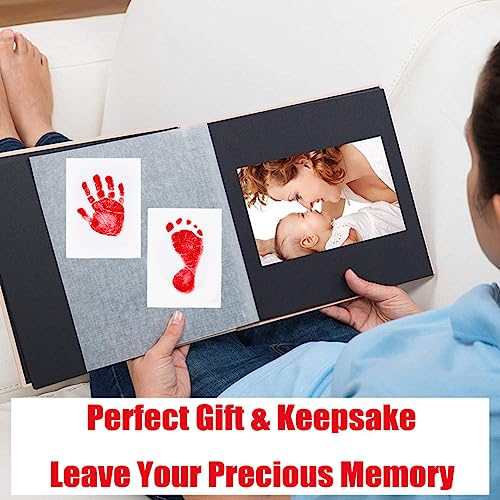 Inkless Hand and Footprint Kit, Newborn Baby Keepsake, 4-Pack | No-Mess Clean Touch Ink Pad for Baby Handprint & Footprint, Non-Toxic Baby Gift, Pet Paw Print Kit (4 Pack red) - color: 4 pack red