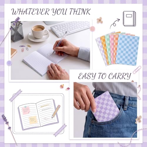 Engrowtic 30 Pack Checkerboard Pocket Notebook 3.15" x 4.92" Mini Notebooks Bulk Vintage Aesthetic Small Notepads Tiny Lined Journals for Party, School, Office, Travel Gifts - color: Multicolor, size: Checkerboard