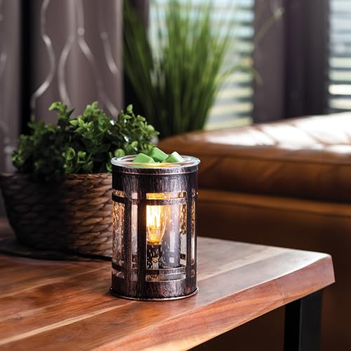 Candle Warmers Etc. Vintage Bulb Illumination Fragrance Warmer- Light-Up Warmer for Warming Scented Candle Wax Melts and Tarts to Freshen Room, Brown Mission - size: Mission