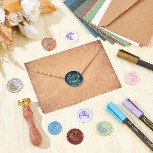 CRASPIRE for You Wax Seal Stamp Flower Plant Retro Word Sealing Wax Stamp 30mm Removable Brass Head with Rosewood Handle for DIY Scrapbooking Invitation Gift Wrap Envelopes Wine Packages - style: For You Wax Seal Stamp-022