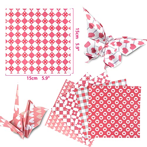 Origami Paper 6x6" Double Sided 50 Sheets 10 Colors Origami Kit,Craft Paper - color: 50sheets-pink memories