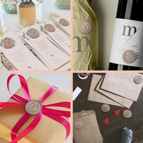 25Pcs Champagne Gold Letter B Adhesive Wax Seal Stickers, Hand-Made, No Need Seal Stamp, Tear and Use Wax Stickers for Wedding Invitations, Envelopes, Christmas Gift - color: 25pcs-champagne Gold, size: B