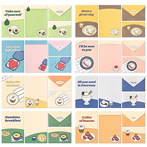 Monolike Fall In Newtro ver.3 Letter Paper and Envelopes Set - 8Type, 32 Letter Paper + 16 Envelopes - color: Fall in newtro ver.3