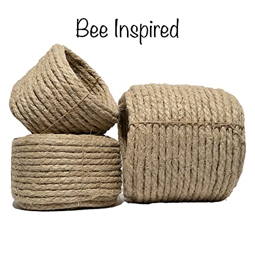 100% Organic Hemp Twine Rope (25ft x 1/4 in.), 6mm Thick Cord, Natural String, Heavy Duty Outdoor Twine, Jute Rope, Plant String, Twine for Crafts and Gardening - size: 25ft x 1/4 in.