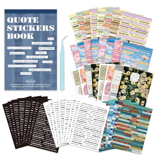 PRSTINCOL 2346PCS Quote Stickers,48 Sheets Scrapbook Supplies Kit Word Stickers for Journaling, Card Making, Vision Board Supplies for Adults Crafting - color: Quote_pad_blue