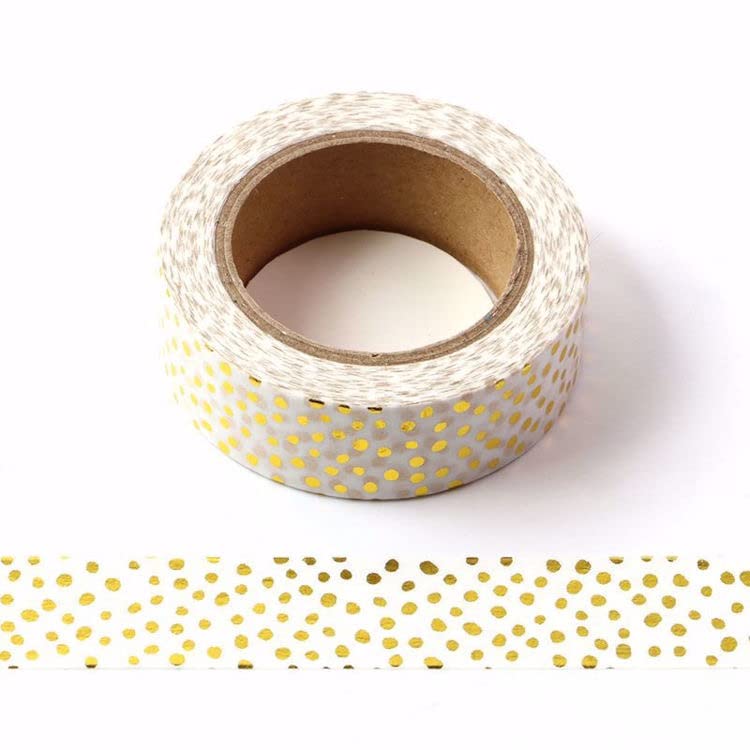 CIAIJE Wave Foil Dots Washi Tape, 5/8" x 393 Inches (15mm x 10M) Craft Decorative Tape - color: Wave Foil Dots, size: 15mm x 10m