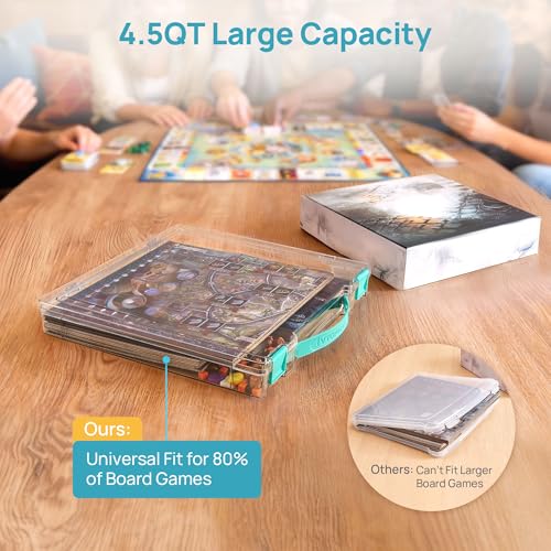 Vtopmart 10 Pack Board Game Storage with Handle and Snap-Tight Latch Lid - size: 10 Pack