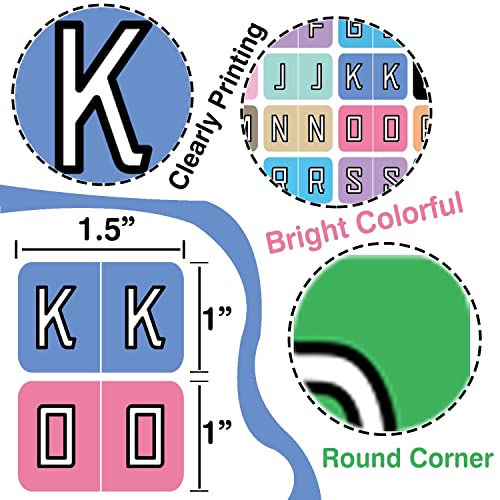 Alphabet Stickers A to Z for Classroom Teachers Small Business Organization | Waterproof Vinyl Color Coded Index Labels for Books Documents Filing Binder Dividers Office School Supplies Library