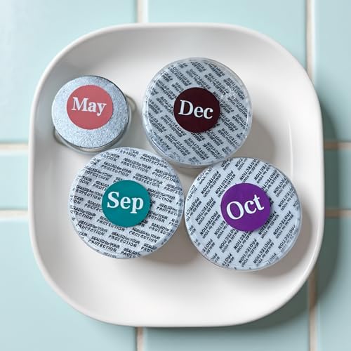 12 Rolls 6000 Labels Round Month Stickers-1 Inch Color Coded Monthly Adhesive Labels for Inventory Management and Organization, 500 Pieces Per Roll