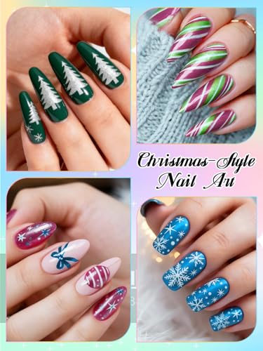 12 Color Double-Ended Nail Art Pens Set, EBANKU 3D Nail Polish Pens Quick Drying Acrylic Paint Nail Art Markers Drawing Painting Liner Nail DIY for Christmas Party - color: Double Tips（A)
