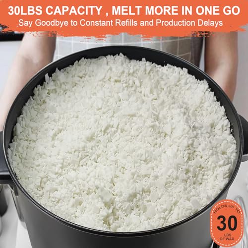 Leerie 30Lbs Digital Commercial Wax Melter for Candle Making - D15 Large Candle Wax Melting Pot with Accurate Temperature Control & Holds 30Lbs Melted Wax for Candle Making Business