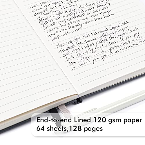 feela 18 Pack Journal Notebook for Work, Business Notebook Bulk Hardcover Lined Writing Journal with Pen Holder for Men Women Note Taking, with 18 Black Pens, 120 GSM, 5.1”x8.3”, A5, Gray - color: 18 Gray