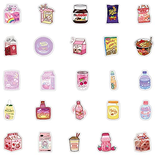 100pcs Cute Snack, Food, and Drink Stickers Set - Kawaii Small Stickers for Teens, Boys, Girls, and Adults