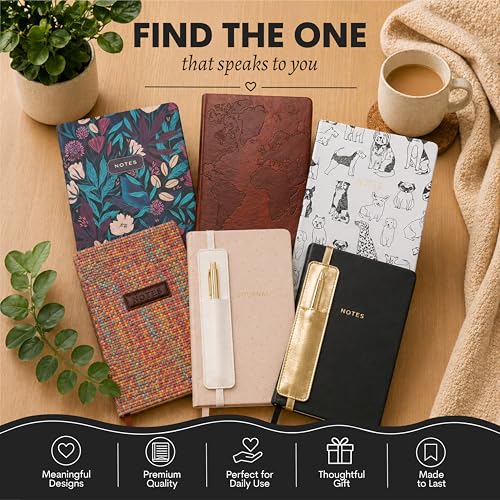WORLD TRAVELER Eccolo Lined Journal Notebook, Flexi-Cover, Reminders, 256 Ruled Pages, Medium 5.75-x-8.25 inches - color: Reminders