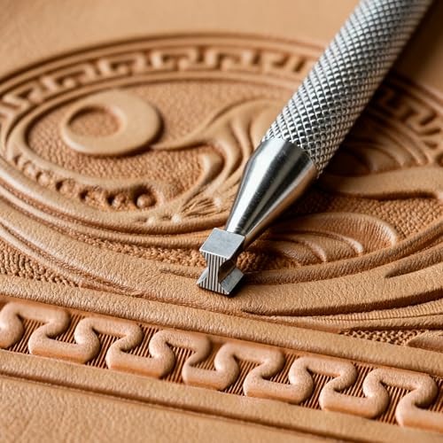 Hourglass Border Leather Stamps 304 Steel Leathercraft Staming Tool for Professional Carving DIY (Small,Lined) - size: Small, style: Lined