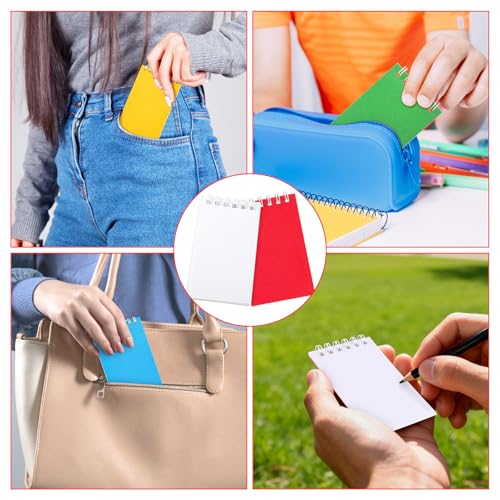 Hooqict 24 Pack Pocket Notebook Small Spiral Notepad Pocket Notepads Mini Journal Notebooks Colorful Memo Pads for Kids, Nurse, Student, Office, Back to School Supplies, 3.9 x 2.4 Inch - style: Multicolor 7