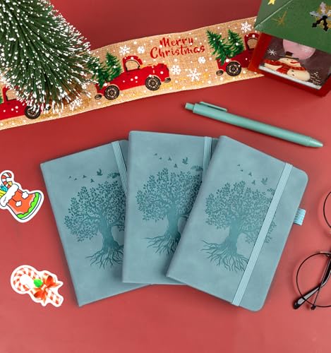 3 Pack Pocket Notebooks (3.7x" 5.7") A6 Small Notebook 100 GSM Thick Paper | Journaling Notebooks For Note Taking Journals For Writing Mini Note Pads With Pen Holder Thick Paper(3 Aegean Blue) - color: 3 Aegean Blue