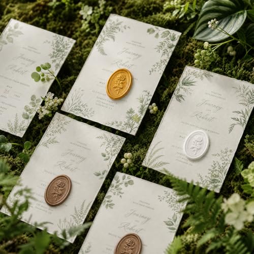 30Pcs Wax Seal Stickers, Wedding Invitation Envelope Seal Stickers - color: Milky white&caramel&dark brown