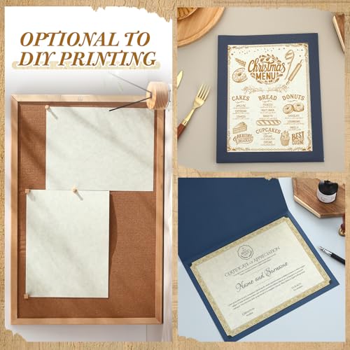 Epakh 100 Pcs Old Age Parchment Paper 8.5 x 11 Inch Standard Letter Vintage Colored Old Parchment Semblance Double Side Printing Paper (Lvory) - color: Ivory