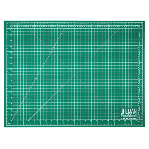 Breman Precision 18x24 Green Self Healing Cutting Hobby Mat for Craft | 18x24 DIY Green/Black Cutting Mat Self Healing 2-Sided 5-Ply PVC Non-Slip Grid Lines A2 Art Crafting Mat for Fabric & Sewing - color: Green/Black, size: 18x24