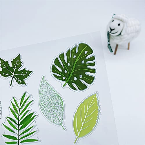 Spring 8pcs Summer Autumn Foliage Leaves Clear Stamps for Card Making Decoration DIY Scrapbooking,Summer Leaf Silicone Transparent Seal Clear Stamps for Embossing Album Decor Craft. - color: 8pcs Leaf Leaves Summer Spring