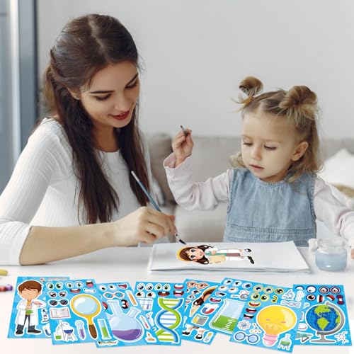 Science Stickers Make-a-face Sticker, Make Your Own Science Themed Stickers - style: Laboratory Sticker