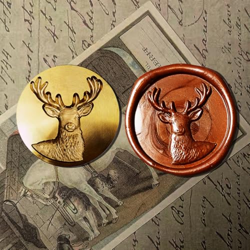 Mceal Wax Seal Stamp Head, 3D Embossed Relief for DIY Crafts, Wedding Invitations, Gift Wrapping,Animal Pet & Beasts Collection Deer - style: Deer