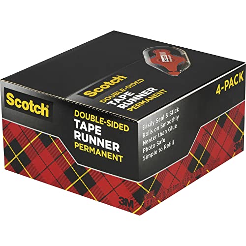 Scotch Adhesive Dot Roller Value Pack, .31 in x 49 ft, Great for Home Office, Scrapbooking, and Art Projects, 4-Pack