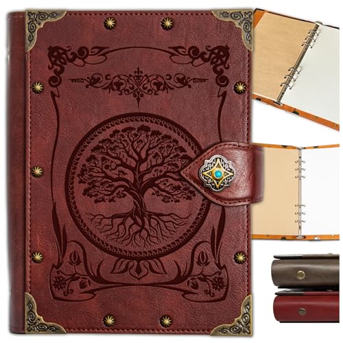 DUROTAN Tree of Life Journals Notebook Gift Set-Unique A5 Binder - color: 6-Red-Tree of Life