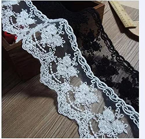Lace Trim Ribbon, 5-Yard Lace Ribbon, Lace Fabric, Black - color: Black