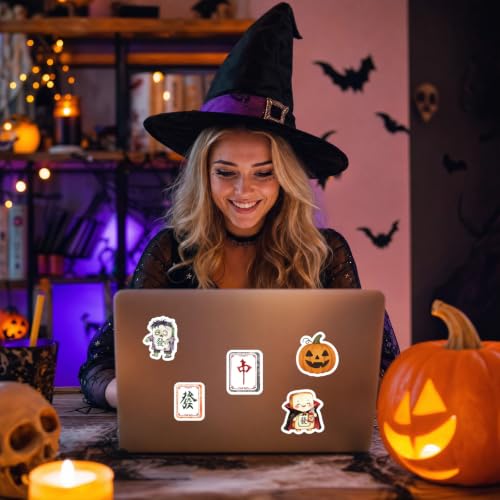 Halloween Stickers Party Favors - 50 Pcs Mahjong Gifts for Kids - style: Halloween Mahjong