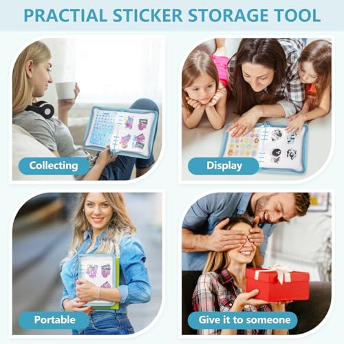 A5 Sticker Storage Organizer Binder Collecting Book Album, Blue - color: blue