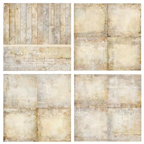 24 Sheets Vintage Lace Scrapbooking Paper Pad 6x6, Neutral Aged Background Craft Paper for Adult Journaling, Card Making, Collage & DIY Scrapbook Projects - color: 6x6 Vintage Lace