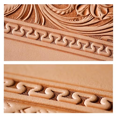 Hourglass Border Leather Stamps 304 Steel Leathercraft Staming Tool for Professional Carving DIY (Small,Lined) - size: Small, style: Lined
