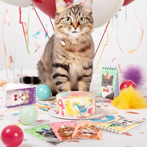 Hooqict 24 Pack Small Pocket Notebook Bulk Mini Notebooks for Cat Party Favors Mini Spiral Notepads Cute Memo Pads for Goodie Bag Stuffers, Pinata Fillers - style: Cat