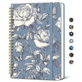 Taja Pretty Spiral Journal for Women, Lined Hardcover Notebook, 6" x 8" - color: m-Butterfly Peony