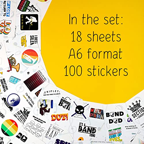 100Pcs Marching Band Stickers and Laptop Decals - Drummer Gifts, Marching Band Stuff, Gifts for Women & Men - color: Marching Band Stickers