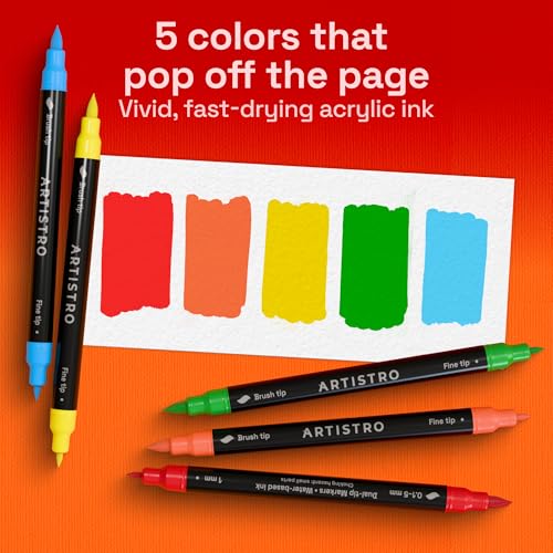 ARTISTRO Dual-Tip Acrylic Paint Marker Pens for Drawing - color: Multicolor, size: 5