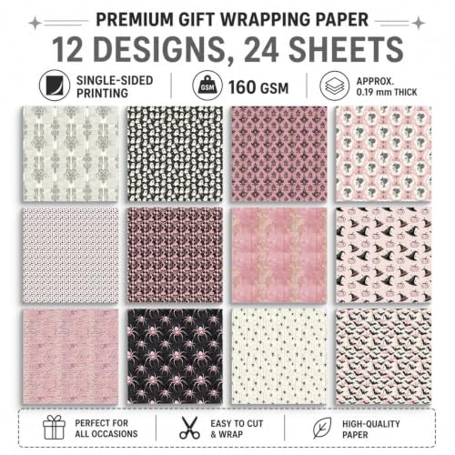 Pink Helloween Scrapbook Paper Pad Journal Decoupage Collage Materials - color: Pink Helloween